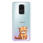 Manitoba Xiaomi Redmi Note 9 ile Uyumlu Baskılı Yumuşak Silikon Şeffaf Telefon Kılıfı, Kedi Deseni