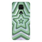 Manitoba Xiaomi Redmi Note 9 ile Uyumlu Baskılı Yumuşak Silikon Şeffaf Telefon Kılıfı, Yeşil Desen