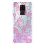 Manitoba Xiaomi Redmi Note 9 ile Uyumlu Leopar Tasarımlı Baskılı Şeffaf Telefon Kılıfı, Silikon, Çok Renkli