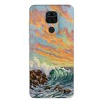 Manitoba Xiaomi Redmi Note 9 ile Uyumlu Manzara Tasarımlı Baskılı Şeffaf Telefon Kılıfı, Silikon, Çok Renkli