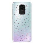 Manitoba Xiaomi Redmi Note 9 ile Uyumlu Minik Kalpler Tasarımlı Baskılı Şeffaf Telefon Kılıfı, Çok Renkli