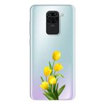 Manitoba Xiaomi Redmi Note 9 ile Uyumlu Sarı Lale Tasarımlı Baskılı Şeffaf Silikon Telefon Kılıfı