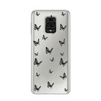 Manitoba Xiaomi Redmi Note 9 Pro ile Uyumlu Baskılı Yumuşak Silikon Şeffaf Telefon Kılıfı, Kelebek Deseni