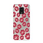 Manitoba Xiaomi Redmi Note 9 Pro ile Uyumlu Baskılı Yumuşak Silikon Şeffaf Telefon Kılıfı, Kırmızı Dudak Deseni