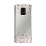 Manitoba Xiaomi Redmi Note 9 Pro ile Uyumlu Baskılı Yumuşak Silikon Şeffaf Telefon Kılıfı, Kırmızı Kalp Deseni