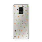 Manitoba Xiaomi Redmi Note 9 Pro Uyumlu Baskılı Yumuşak Silikon Şeffaf Telefon Kılıfı, Çiçek ve Arı Deseni