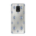 Manitoba Xiaomi Redmi Note 9 Pro Uyumlu Baskılı Yumuşak Silikon Şeffaf Telefon Kılıfı, Nazar Boncuğu Deseni