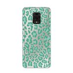 Manitoba Xiaomi Redmi Note 9 Pro Uyumlu Baskılı Yumuşak Silikon Şeffaf Telefon Kılıfı, Yeşil Leopar Desen