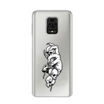 Manitoba Xiaomi Redmi Note 9 Pro/Note 9S ile Uyumlu Kuru Kafa Tasarımlı Baskılı Şeffaf Telefon Kılıfı