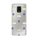 Manitoba Xiaomi Redmi Note 9 Pro/Note 9S Uyumlu Nazar Boncuğu Tasarımlı Baskılı Şeffaf Telefon Kılıfı