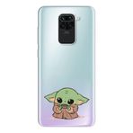 Manitoba Xiaomi Redmi Note 9 Uyumlu Baby Yoda Tasarımlı Baskılı Şeffaf Telefon Kılıfı, Çok Renkli