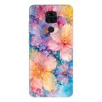 Manitoba Xiaomi Redmi Note 9 Uyumlu Baskılı Yumuşak Silikon Şeffaf Telefon Kılıfı, Çiçek Desen