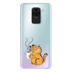 Manitoba Xiaomi Redmi Note 9 Uyumlu Garfield Tasarımlı Baskılı Şeffaf Silikon Telefon Kılıfı