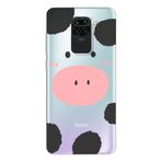 Manitoba Xiaomi Redmi Note 9 Uyumlu Sevimli İnek Tasarımlı Baskılı Şeffaf Telefon Kılıfı, Çok Renkli