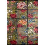 Manitoba Yeşil Patchwork Makinada Yıkanabilir Kaymaz Taban Dijital Makine Baskı Salon Halı-I-Haln-HLN316-100x350