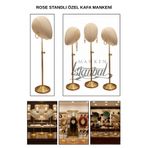 Manken İstanbul (1 Adet) Özel Metal Standlı Kafa Mankeni Peruk Mankeni Aksesuar Mankeni - Vitrinler İçin Özel Kafa Mankeni