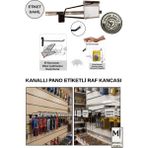 Manken İstanbul 10 Adet 25 cm Etiketli Siyah Kanallı Pano Kancası Koruma Kauçuklu Ekstra Güçlü Raf Askısı Kancası