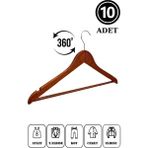 Manken İstanbul 10 Adet Ceviz Ahşap Askı Elbise Askısı Kıyafet Askısı Gömlek Askısı