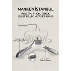 Manken İstanbul 10 Adet Italyan Kanca Gümüş Kaplama Plastik Ceket Askısı Kıyafet Askısı Takım Elbise Askısı