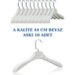 Manken İstanbul 10 Adet Soft Beyaz Abs Plastik Askı Ceket Elbise Askısı Kıyafet Askısı Gömlek Askısı