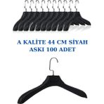 Manken İstanbul 100 Adet Siyah Abs Plastik Askı Ceket Elbise Askısı Kıyafet Askısı Gömlek Askısı