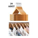 Manken İstanbul 20 Adet A Kalite Ahşap Ceket Askısı Gömlek Askısı Tişört Askısı Ahşap Askı Elbise Askısı Bej