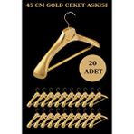 Manken İstanbul 20 Adet A Kalite Gold Kaplama Plastik Ceket Askısı Kıyafet Askısı Takım Elbise Askısı Altın