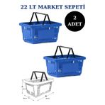 Manken İstanbul 22 Litre 2 Adet Market Sepeti, Alışveriş Sepeti, Saplı Market Sepeti