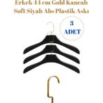 Manken İstanbul 3 Adet Gold Kancalı Plastik Ceket Askısı Kıyafet Askısı Takım Elbise Askısı
