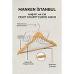 Manken İstanbul 5 Adet A-Kalite Ahşap Ceket Askısı Gömlek Askısı Tişört Askısı Ahşap Askı Elbise Askısı - Ahşap Rengi