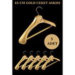 Manken İstanbul 5 Adet A Kalite Gold Kaplama Plastik Ceket Askısı Kıyafet Askısı Takım Elbise Askısı Altın
