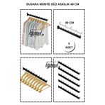 Manken İstanbul 5 Adet Duvara Monte Düz Askılık 40 cm