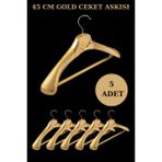 Manken İstanbul 5 Adet Plastik Gold Renk Yüksek Kalite Ceket Askısı,elbise Askısı,takım Elbise Askısı