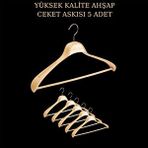 Manken İstanbul 5 Adet Yüksek Kalite 44 Cm Ahşap Askı Ceket Askısı Takım Elbise Askısı Ahşap Elbise Askısı Krem