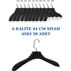 Manken İstanbul 50 Adet Siyah Abs Plastik Askı Ceket Elbise Askısı Kıyafet Askısı Gömlek Askısı