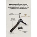 Manken İstanbul Business Class 10 Adet 44 cm Italyan Kanca Masif Ahşap Takım Elbise Askısı Palto Ceket Askısı