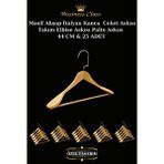 Manken İstanbul Business Class 25 Adet 44 Cm İtalyan Kanca Masif Ahşap Takım Elbise Askısı Palto Askısı Ceket Askısı Bej