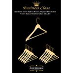 Manken İstanbul Business Class 45 Cm Gold İtalyan Kanca 10 Adet Ceket Askısı Buluz Askısı Elbise Askısı Ahşap Askı Bej
