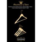 Manken İstanbul Business Class 45 Cm Gold İtalyan Kanca 3 Adet Ceket Askısı Buluz Askısı Elbise Askısı Ahşap Askı Bej
