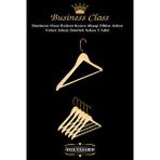 Manken İstanbul Business Class 45 Cm Gold İtalyan Kanca 5 Adet Ceket Askısı Buluz Askısı Elbise Askısı Ahşap Askı