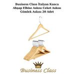 Manken İstanbul Business Class 45 Cm İtalyan Kanca 20 Adet Ceket Askısı Buluz Askısı Elbise Askısı Ahşap Askı Bej