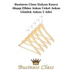 Manken İstanbul Business Class 45 cm Italyan Kanca 5 Adet Ceket Askısı Buluz Askısı Elbise Askısı Ahşap Askı - Ahşap Rengi