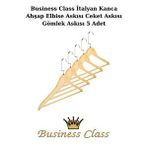 Manken İstanbul Business Class 45 Cm İtalyan Kanca 5 Adet Ceket Askısı Buluz Askısı Elbise Askısı Ahşap Askı Bej