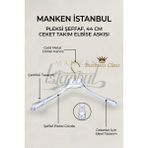Manken İstanbul Business Class 5 Adet 44 cm Pleksi Şeffaf Gold Kanca Erkek Takım Elbise Askısı Palto Ceket Askısı