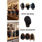 Manken İstanbul Süet Kafa Mankeni - Peruk, Saç Aksesuarı ve Şapka Için Kafa Mankeni – Dekoratif Stand