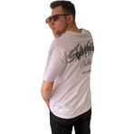 Manklas Erkek Tişört Baskılı Bisiklet Yaka Oversize Beyaz Comfort T-Shirt Erkek Tshirt