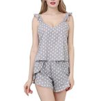 MaNMaNing B0C6M4L5Z6 Gri Renk Saten Tank Top Pamuk Kumaş Kadın Gecelik