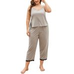 MaNMaNing B0C6M5QKLB Krem Renk Pamuk Kumaş V Yaka Kadın Pijama Takımı