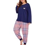 MaNMaNing B0C6M5QKLB Lacivert Renk Pamuk Kumaş V Yaka Kadın Pijama Takımı