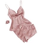 MaNMaNing B0C6M5QKLB Pembe Renk Açık Omuz Kaşkorse Kadın Pijama Takımı
